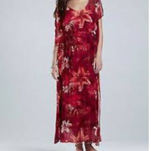 Lucky Brand Maya Tropical Caftan Maxi Dress